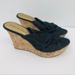 Diana Buchman women’s Denim‎ wedge sandals size 6.5
